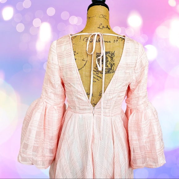 ASOS EDITION pink puff sleeve midi dress - Picture 6 of 7